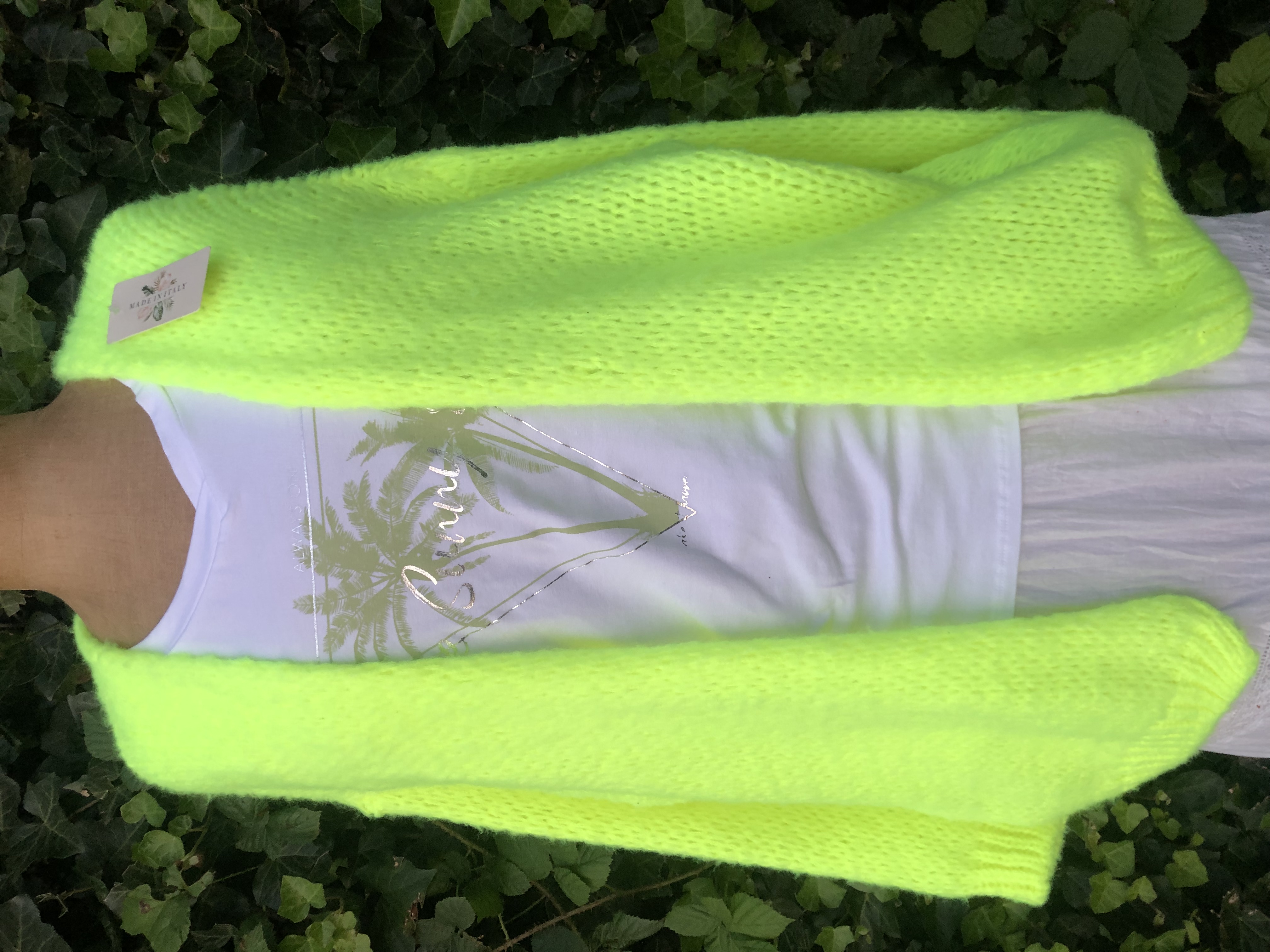 Bernadette-stijl vest fluo geel