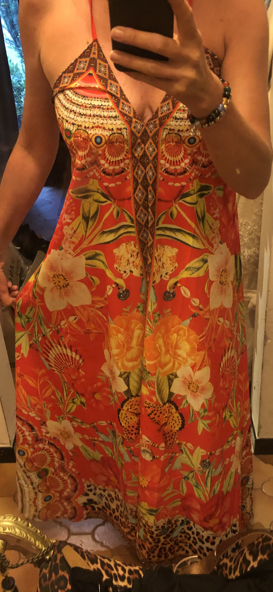 Lange bohemienne jurk Versace-stijl
