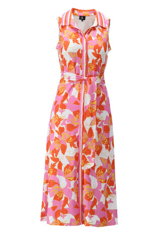 k-design jurk W611 mouwloos met bloemenprint