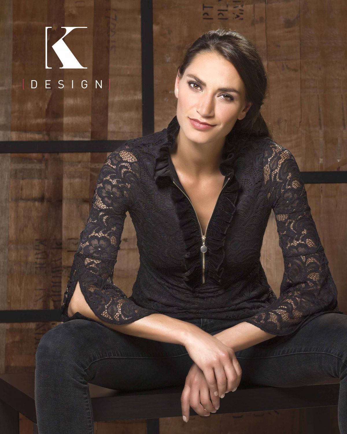 m406 blouse dentelle stretch noire  kdesign