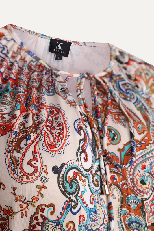 k-design w109 maxi jurk met paisley print met vele modieuze kleuren