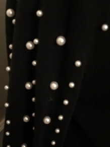 Fijne tricot katoen vest licht elastisch met parels