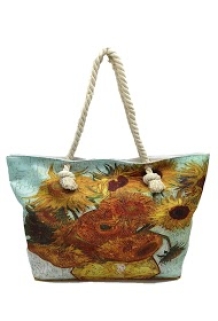 Sac de plage avec zip avec même motif de deux côtés. Dimensions : 55*37*15cm