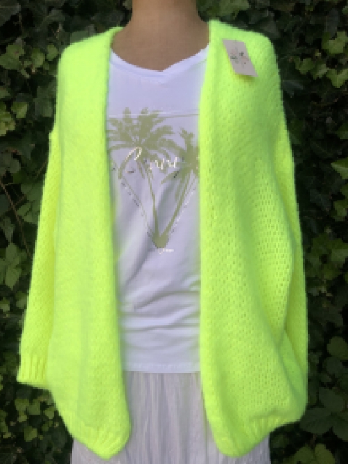 Bernadette-stijl vest fluo geel