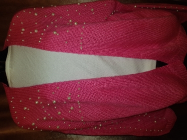 bernadettevest fuchsia met parels