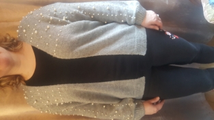 Bernadette vest parels grijs