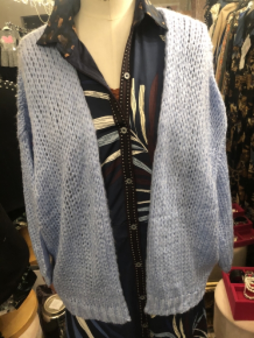 bernadette stijl vest licht blauw