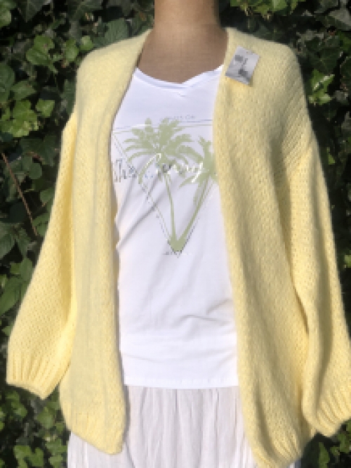 Bernadette-stijl vest zacht geel
