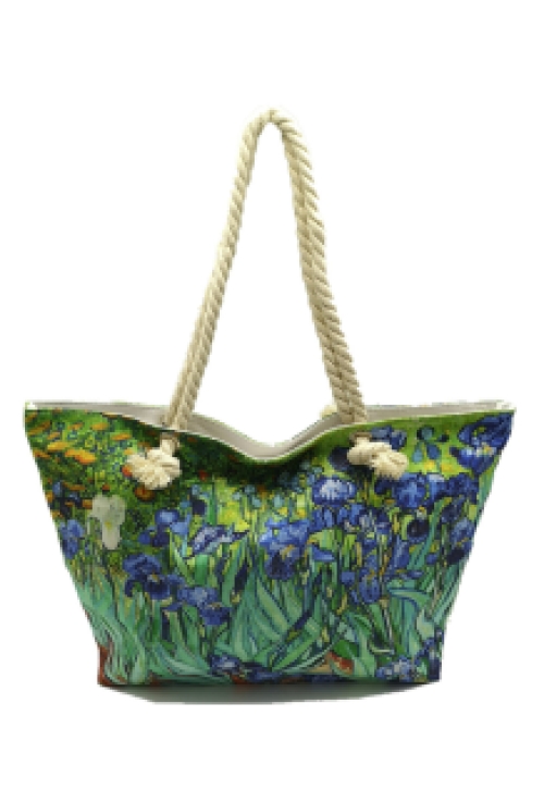 Sac de plage 100% polyester avec même motif de deux côtés. Dimensions : 55*37*15cm