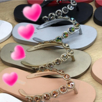 slippers met ronde diamantjes zilver