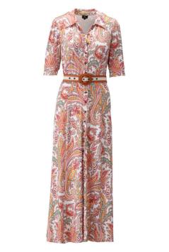 k-design jurk w134 Maxi met paisley print en riem